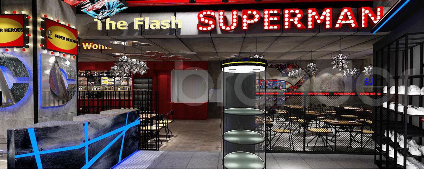 漫威super heroes主题餐饮零售综合店SI设计(图8)